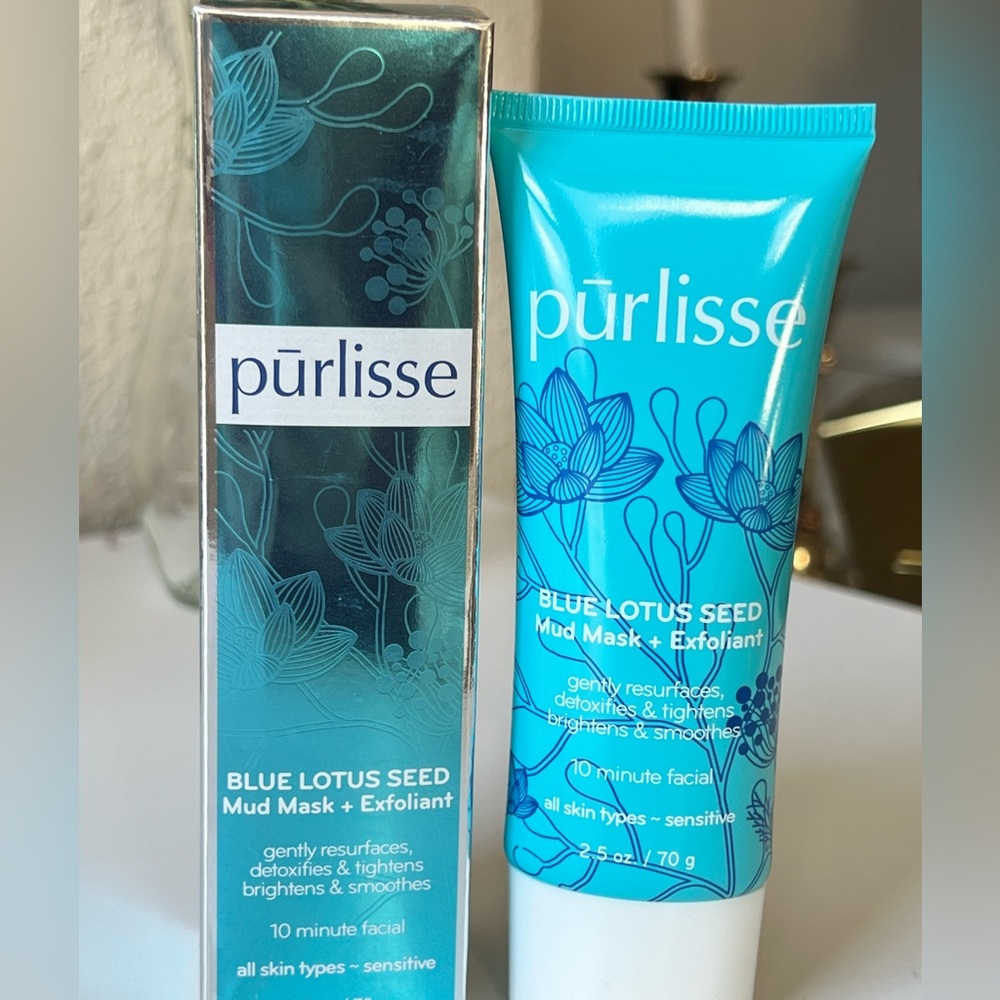 Purlisse blue lotus seed MUD mask and exfoliant